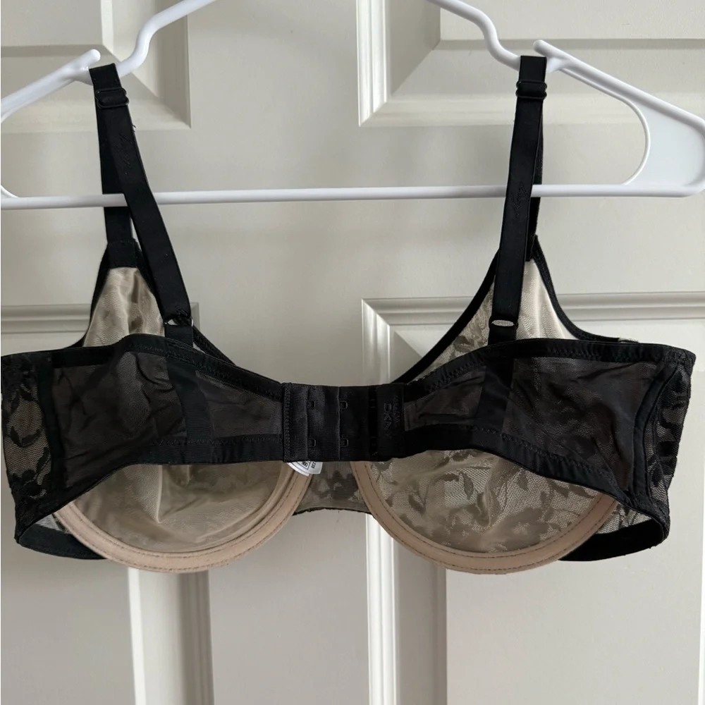 DKNY Black Floral Lace Bra 36D - Picture 3 of 5
